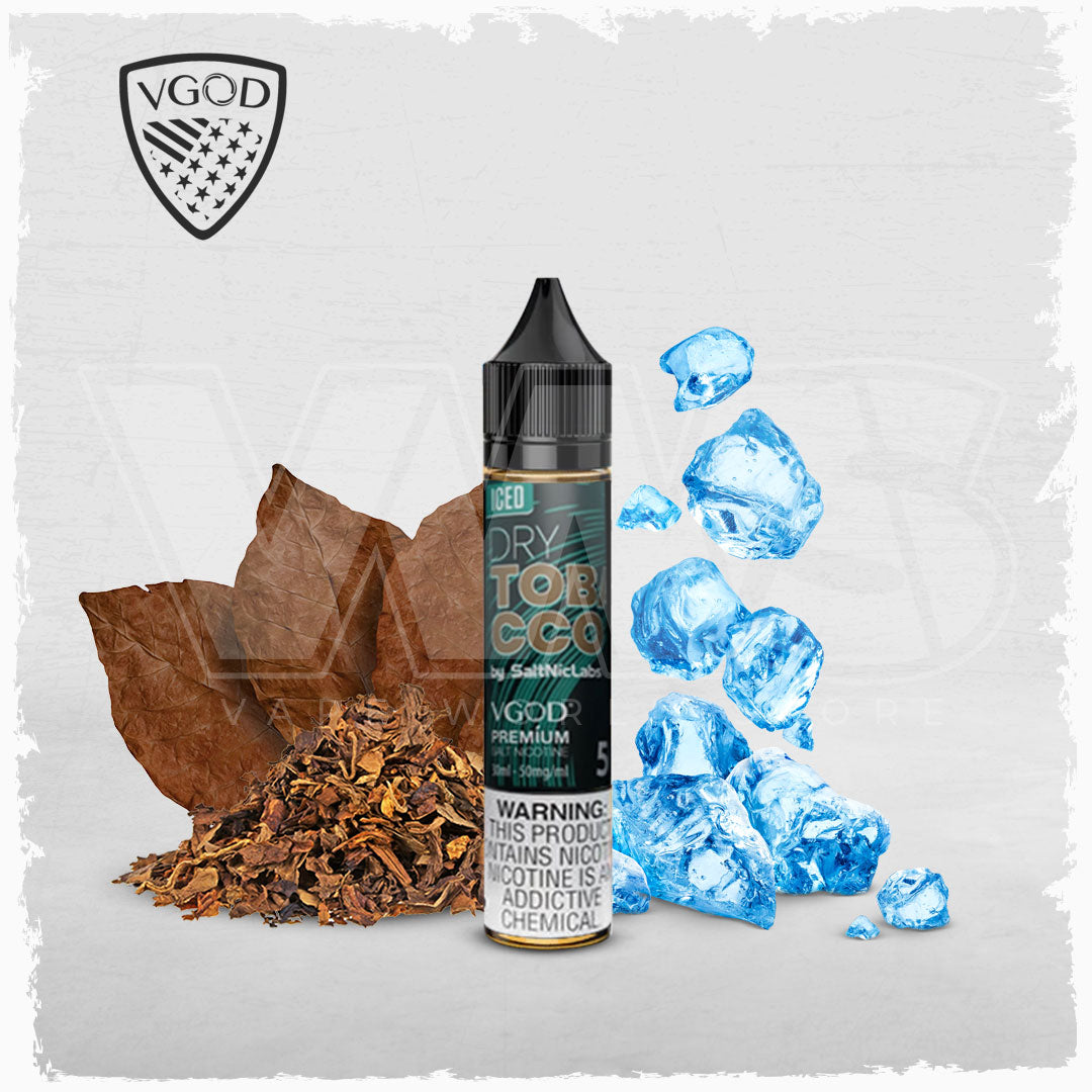 iced dry tobacco Vgod Saltnic 30ml 25mg/50mg  Elite Cigs & Vaporizers Best Price VGOD Tobacco Plus